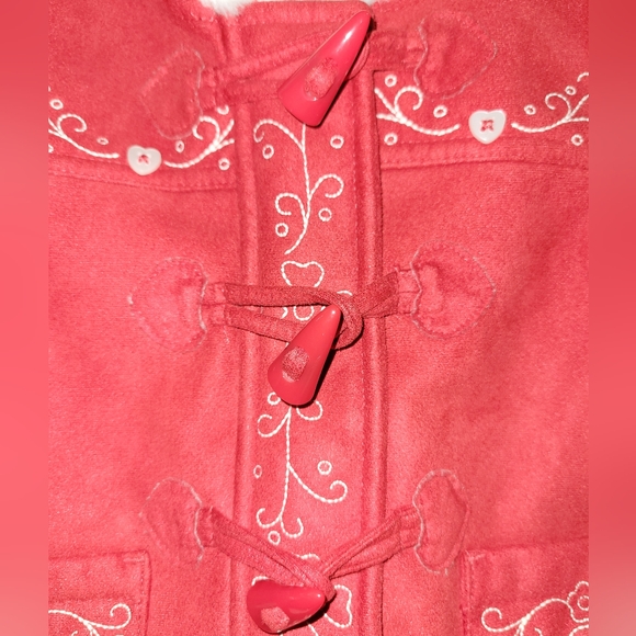 🎅 Baby GAP Vintage Red Christmas Dressy Holiday Pea Coat Jacket 12-18 Toddlers - Picture 3 of 9